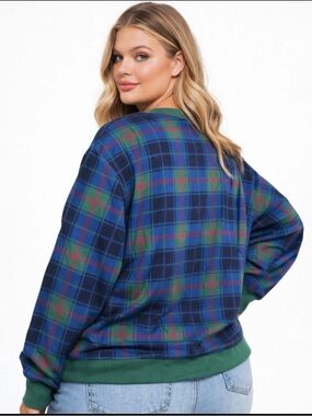 Nike‎ Air Jordan Sweatshirt Womens 2X
Green Plaid New Fleece Streetwear
Crewneck